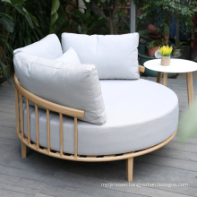 Outdoor Patio Aluminum Wooden Coated Garden Sofa